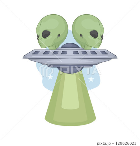 Illustration of Alien in UFO Illustration of Alien in UFO 129626023