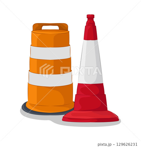 Illustration of Traffic Cone Illustration of Traffic Cone 129626231