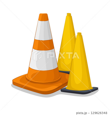 Illustration of Traffic Cone Illustration of Traffic Cone 129626348