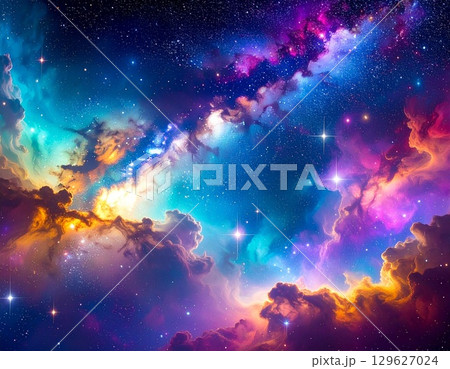 カラフルな宇宙の背景12 カラフルな宇宙の背景12 129627024