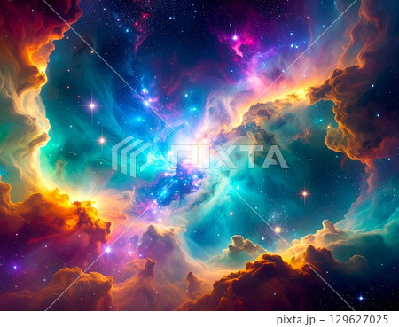 カラフルな宇宙の背景13 カラフルな宇宙の背景13 129627025