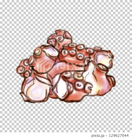 章魚插畫（水墨畫風格） 129627044