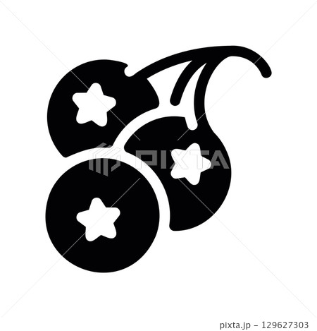 Simple black vector icon with a theme blueberries 129627303