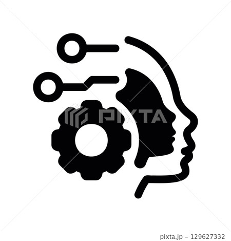 Simple black vector icon with a theme neural...のイラスト素材 [129627332] - PIXTA