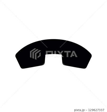 Simple black vector icon with a theme end the phone call Simple black vector icon with a theme end the phone call 129627337