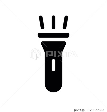 Simple black vector icon with a theme torch 129627363