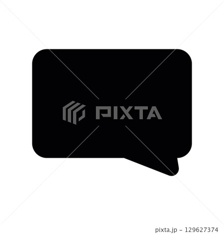 Simple black vector icon with a theme dialogue box 129627374