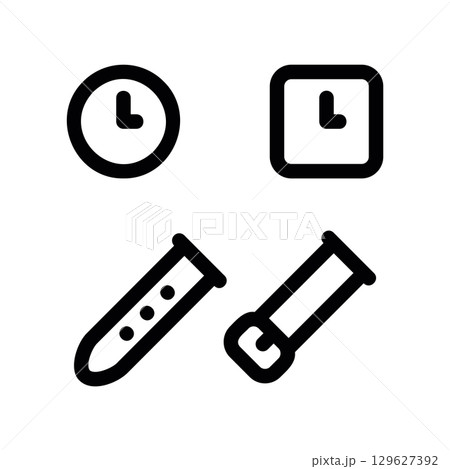 Simple black vector icon with a theme wristwatch and strap 129627392