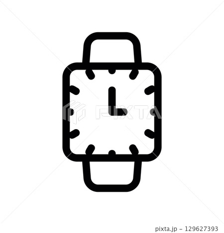 Simple black vector icon with a theme wristwatch 129627393