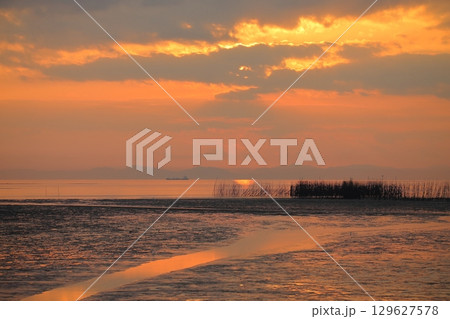 荒尾市 海岸 夕暮れ、 荒尾市 海岸 夕暮れ、 129627578