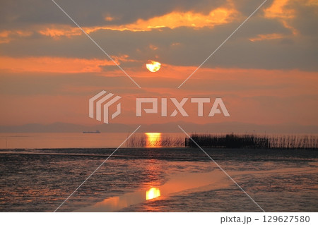 荒尾市 海岸 夕暮れ、 荒尾市 海岸 夕暮れ、 129627580