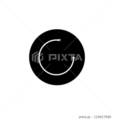 simple icon circle arrow black color 129627680
