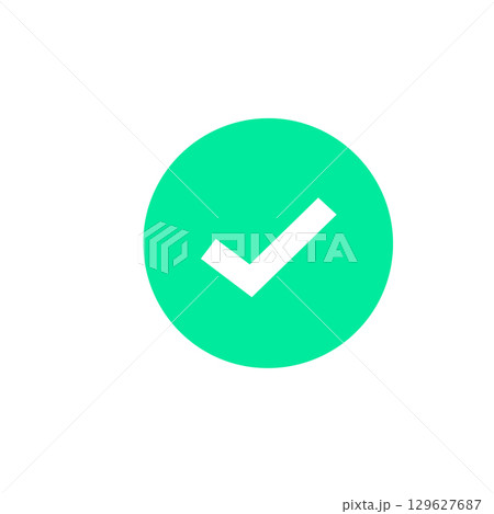 Vector illustration of colorful check mark icon 129627687