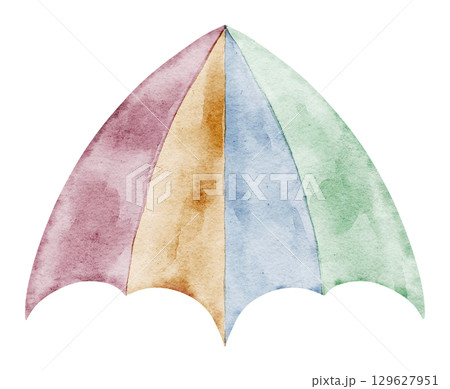 Watercolor Kite in pastel colors. Illustration of flying Toy in pink, blue, green and yellow tones for summer leisure games. Drawing for Baby shower greeting cards or childish party invitations. 129627951