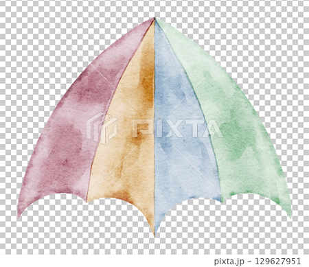 Watercolor Kite in pastel colors. Illustration of flying Toy in pink, blue, green and yellow tones for summer leisure games. Drawing for Baby shower greeting cards or childish party invitations. 129627951