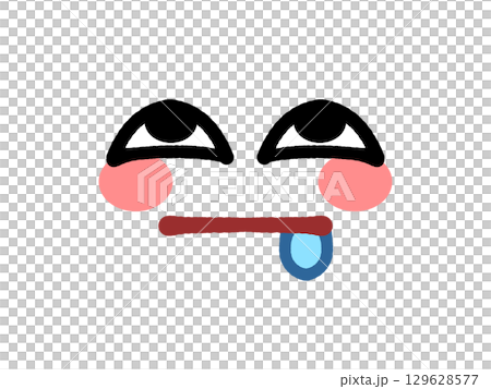 じゅるりとよだれを垂らす黄色い丸顔アイコンイラスト素材 じゅるりとよだれを垂らす黄色い丸顔アイコンイラスト素材 129628577