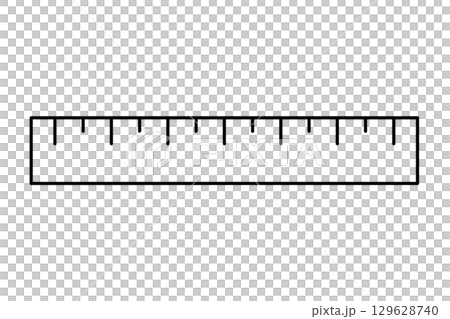 Simple line drawing ruler icon for design and education 129628740