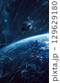 modern satellite on planet Earth orbit, global communication and network, space technology concept 129629180