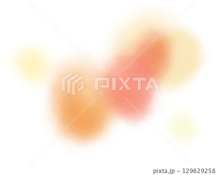 オレンジや黄色の滲んだ水彩テクスチャのふんわり素材 129629258