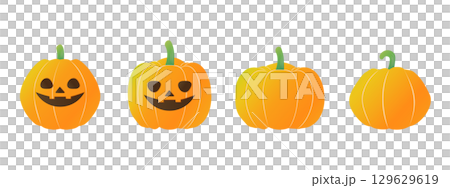 Halloween pumpkin vector illustration set Cute autumn illustration material Halloween pumpkin vector illustration set Cute autumn illustration material 129629619