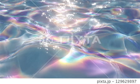 光を反射する美しい水面のクローズアップ 光を反射する美しい水面のクローズアップ 129629897