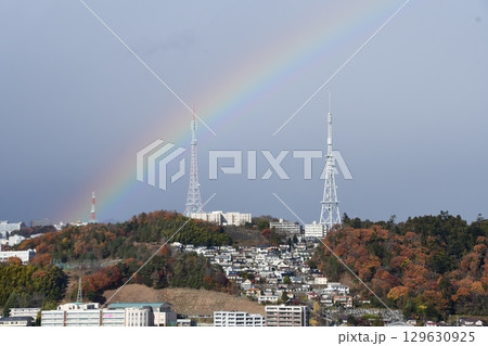 電波塔にかかる虹 電波塔にかかる虹 129630925