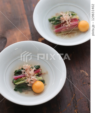 スイスチャードとほおずきのお浸し 129631402