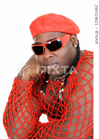 portrait in red portrait in red 129631462