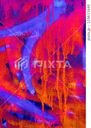 Vibrant Graffiti Art with Neon Blue, Orange, Purple for Funky 90s, Y2K Style 129631640