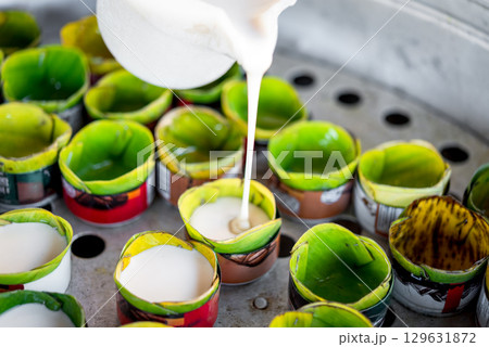 Nian gao or Chinese New Year's cake is sweet food Nian gao or Chinese New Year's cake is sweet food 129631872