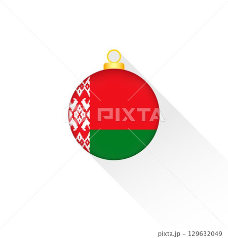 Belarus National Flag Christmas Decoration. 129632049