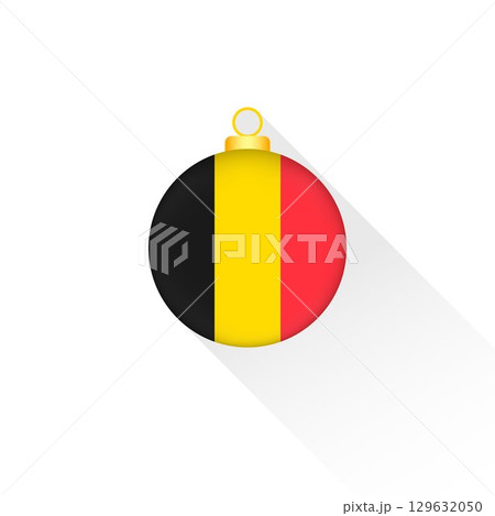 Belgium National Flag Christmas Decoration. 129632050