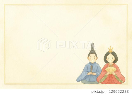 ポストカード　雛人形　ひなまつり 129632288