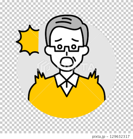 Elderly man icon (surprised) 129632317