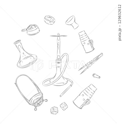Hookah and accessories collection 129632612
