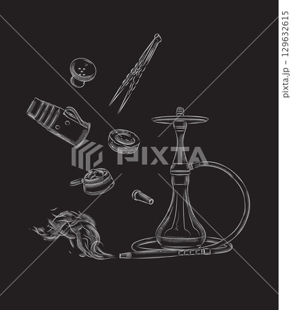 Hookah and accessories set black 129632615