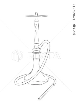 Hookah illustration white 129632617