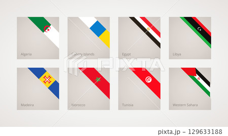 Corner ribbon flags of Northern Africa 129633188