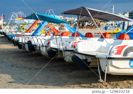 Catamarans for rent on the beach Catamarans for rent on the beach 129633216