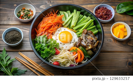experience royal bibimbap, a modern korean rice bowl elevated with the finest palace-grade ingredients. experience royal bibimbap, a modern korean rice bowl elevated with the finest palace-grade ingredients. 129633257