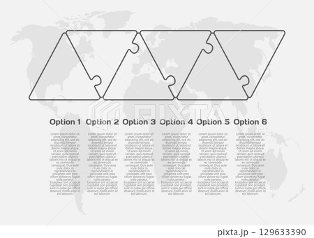 Six steps line infographic, puzzle diagram Six steps line infographic, puzzle diagram 129633390