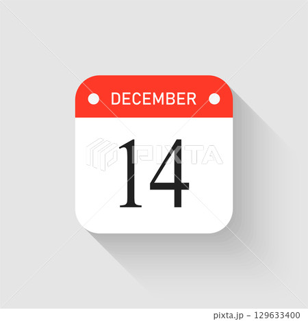 Vector icon page day calendar - 14 December month 129633400