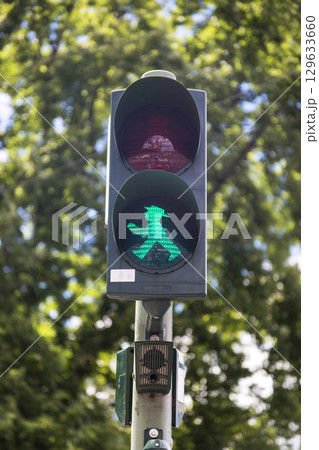 Berlin, Germany - July 01, 2018: Ampelmann is the symbol shown on pedestrian signals in Germany 129633660