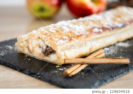 Homemade apple strudel 129634018