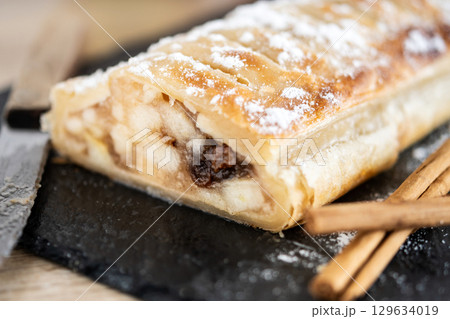 Homemade apple strudel 129634019