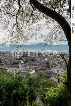 Panoramic View of Lijiang Old Town Under Dramatic Sky, Yunnan, China Panoramic View of Lijiang Old Town Under Dramatic Sky, Yunnan, China 129634820