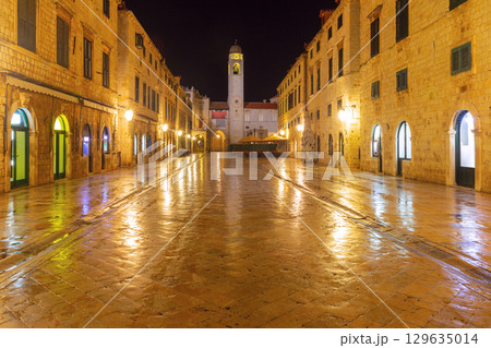 Stradun Street at Night, Dubrovnik, Croatia Stradun Street at Night, Dubrovnik, Croatia 129635014