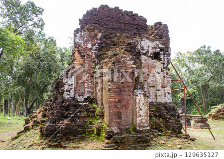 An Ancient Temple Ruin In My Son Sanctuary, Vietnam. An Ancient Temple Ruin In My Son Sanctuary, Vietnam. 129635127