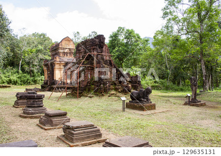 Ancient Temple Ruins In My Son Sanctuary, Vietnam. Ancient Temple Ruins In My Son Sanctuary, Vietnam. 129635131