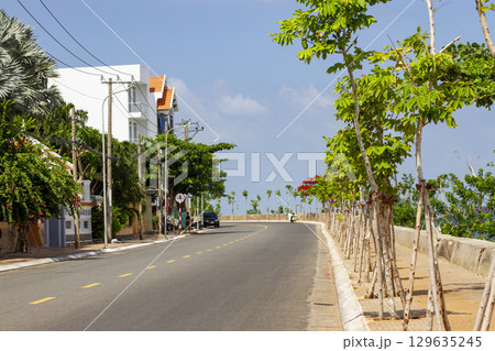 A Beautiful Coastal Street In Vung Tau City, Vietnam. A Beautiful Coastal Street In Vung Tau City, Vietnam. 129635245